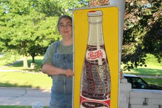 Rare Large Vintage 1954 Pepsi Cola Soda Pop Gas Station 48 