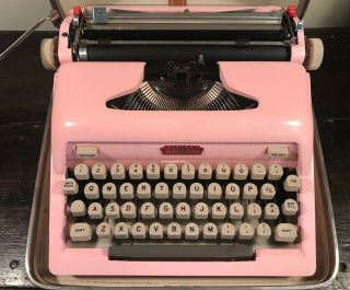 Vintage Pink Royal Quiet De Luxe Futura 800 Model Typewriter - 1958