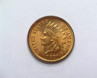 1870 Indian Head Cent Gem,  Uncirculated Red Rare This