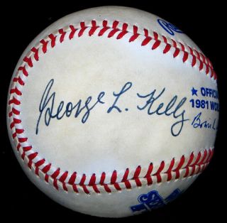 Rare George Kelly Signed Official World Series Baseball Psa/dna
