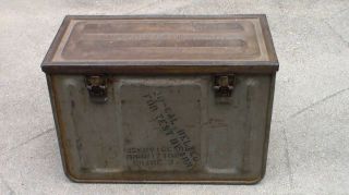 Empty Old Us Ww2 Era 1944 & 1945 Dated Army / Navy 20mm Ammunition Box