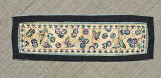 Antique Chinese Silk Embroidered Butterflies Handmade Textile Panel Embroidery