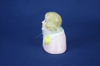 Vintage German Porcelain Lady Powder Puff Jar ca1920 2