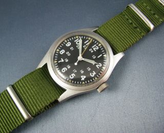Vintage Hamilton Gg - W - 113 Us Military Hacking Mens Pilots Watch Stainless Steel