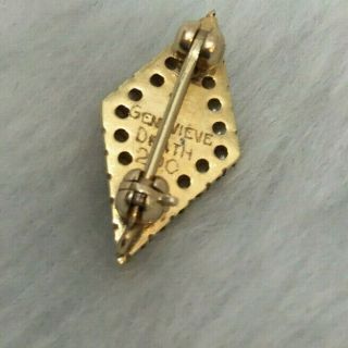 Kappa Delta Sorority Pin Badge 10k Yellow Gold Pearls Enamel Sorority Vintage 5