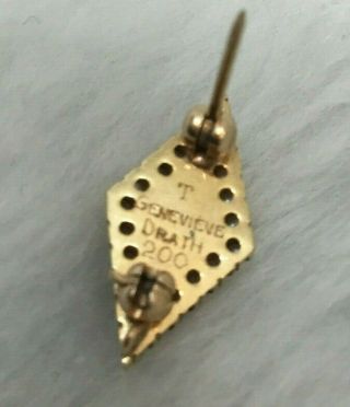 Kappa Delta Sorority Pin Badge 10k Yellow Gold Pearls Enamel Sorority Vintage 6