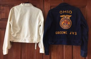 Vintage ' 83 - ' 84 White & Blue Corduroy FFA Medium Women ' s Jacket Set 2