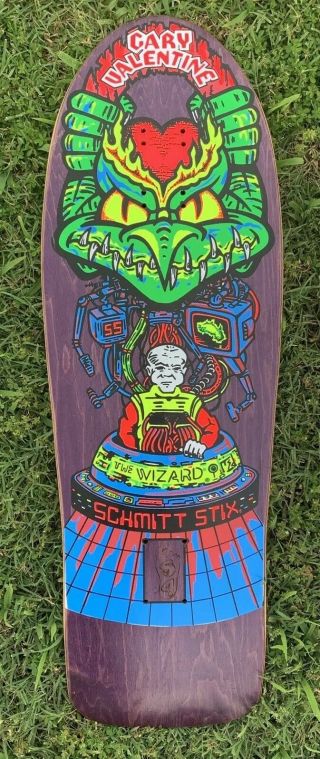 1989 Vintage Schmitt Stix Gary Valentine Evil Genius Skateboard