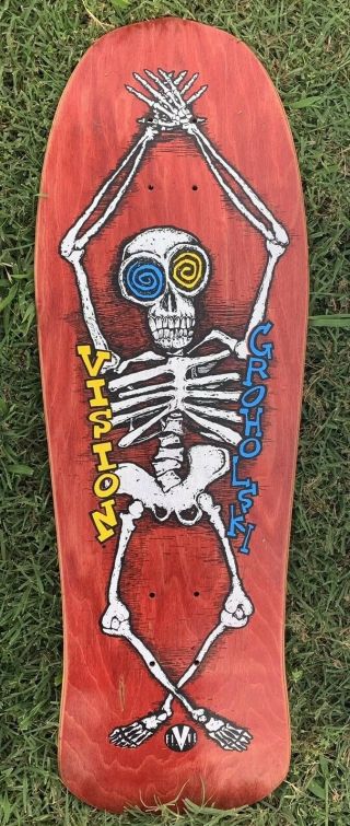 1989 Vintage Vision Tom Groholski Skeleton 3 Skateboard