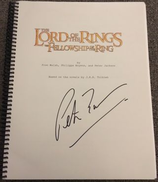 Peter Jackson Signed Autograph " Lord Of The Rings " Extremely Rare Movie Script