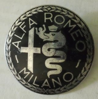 Vintage Alfa Romeo Milano Italian Metal Emblem Badge Ornament Logosign