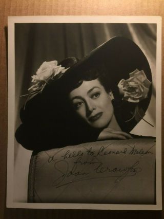 Joan Crawford Gorgeous Rare Early Vintage Autographed 8/10 Photo 1940s