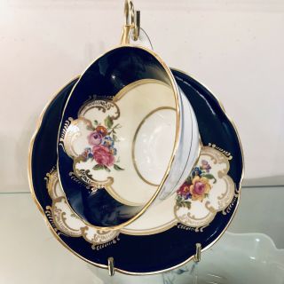 Vintage Collingwoods Bone China England Tea Cup Saucer Hand Painted Gold Trim