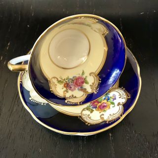 Vintage COLLINGWOODS Bone China England Tea Cup Saucer Hand Painted Gold Trim 2