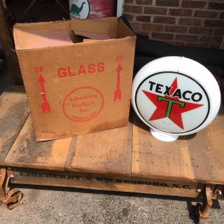 Vintage Texaco Gas Pump Globe Box Capcolite 13.  5 "