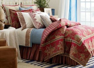 14pc Chaps Ralph Lauren Juliette King Comforter Sheets Shams Pillow Set Rare