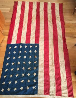 WW2 Era Vintage US 48 Star Stitched American Flag 3 ' x 5 ' by Premier 2