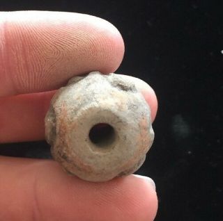 Mayan Pottery Effigy Bead Pre - Columbian Ancient Archaic Olmec Toltec H2