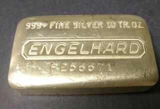 Engelhard Vintage 10 Oz Hand Poured.  999 Silver Loaf Bar Series P.  Very Rare.