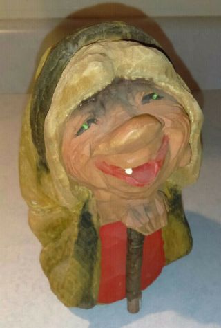 Vintage Henning TROLL Wooden Carved Folk Art Figure Norway Scandinavian Woman 2