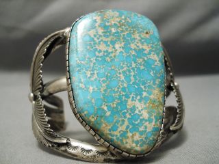 Biggest Best Vintage Navajo Darling Darlene Turquoise Sterling Silver Bracelet