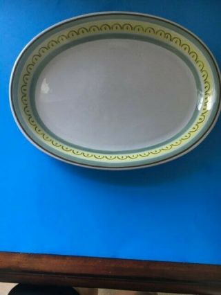 Large Vintage Oval Platter in Crown Band by Arabia of Finland 12 