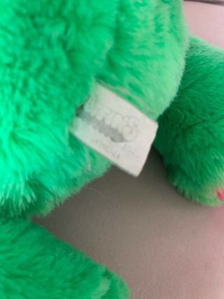 Stuffins Vintage Bear Ultra Rare Plush Key lime Bear Cat Neon Green 5