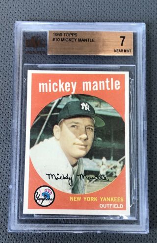 1959 Topps Mickey Mantle Bvg 7 Hof Vintage Baseball Card Yankees