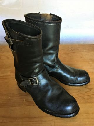 Vtg 1960’s Chippewa Engineer Boots Size 12 D Vintage Cat 