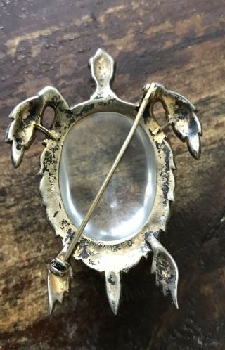 1940s Trifari Sterling & Lucite Clear Jelly Belly Turtle Brooch Pin Repair Parts 5