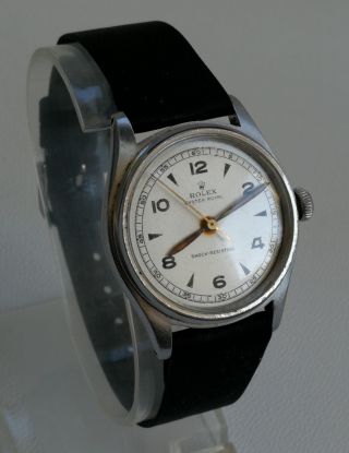 Vtg 1947 Rolex Oyster Royal Shock Resistant 4444 Stainless Steel Gents Watch