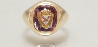 Masonic Mens Vintage 32nd Degree Ring 10k Solid Gold Size 8