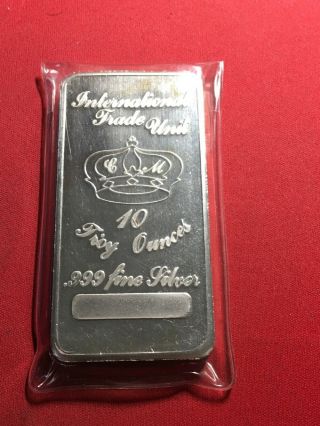Rare Vintage 10 Oz.  999 Solid Silver California Crown Bullion Bar Ingot M2