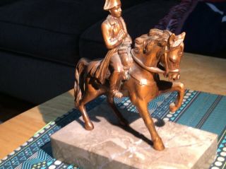 Vintage Napolean On Horse Cast Metal Bronze Brass Copper Sculpture Statue