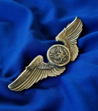 Wwii Us Army/ Air Corps Sterling Aircrew 3 " Wings W/sterling Clutches