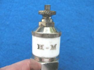 Vintage,  rare,  antique ½” pipe,  H - M nickel plated spark plug,  unusual firing section 2