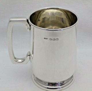 Vintage Solid Sterling Silver Half Pint Tankard Or Mug