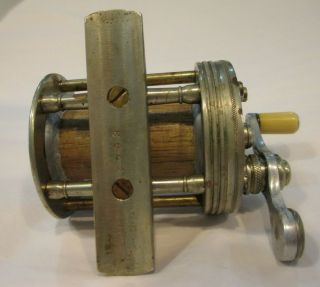 Antique Vintage 1900 ' s Meeks & Sons Fishing Reel No.  2 Wood & German Silver 10