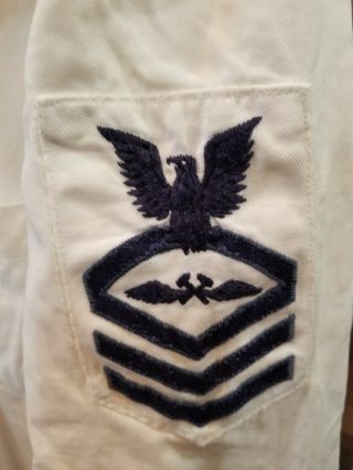 WWII Era US Navy Chief Aviation Structural Mechanic Dress White Jacket and Pants 2