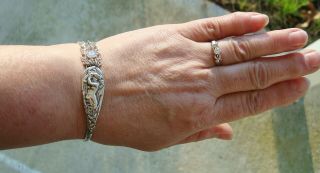 Vintage 1900 ' s Nude Mermaid or Nymph Sterling Silver Spoon Ring Bracelet 8