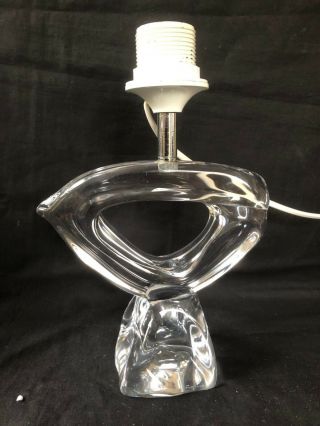 VINTAGE DAUM FRANCE CRYSTAL LAMP Mid Century Modern.  Signed 