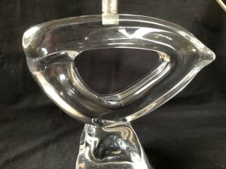 VINTAGE DAUM FRANCE CRYSTAL LAMP Mid Century Modern.  Signed 