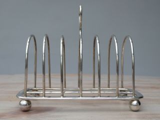 Antique Silver Toast Rack,  London 1889,  William Hutton & Sons 4