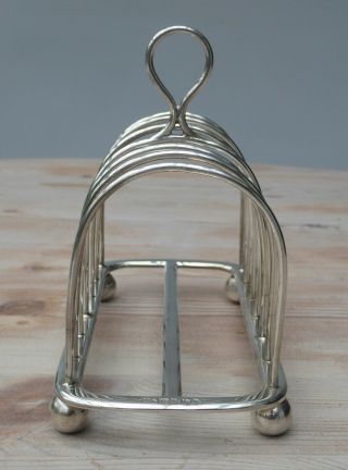 Antique Silver Toast Rack,  London 1889,  William Hutton & Sons 5
