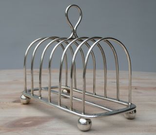 Antique Silver Toast Rack,  London 1889,  William Hutton & Sons 6