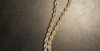 Vintage Authentic 14k Solid Yellow Gold Rope Chain Necklace,  / - 30 