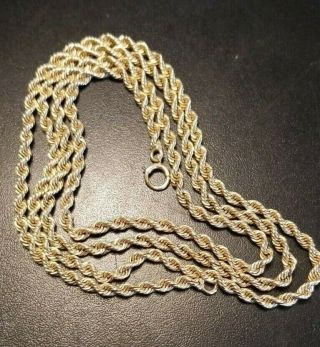 Vintage Authentic 14k Solid Yellow Gold Rope Chain Necklace,  / - 30 ",  / - 28g