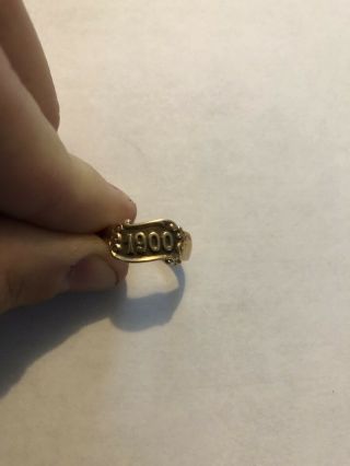Vintage Class Ring Of 1900 14k Yellow Gold Size 5.  5 S.  L.  F.  N.  Y.