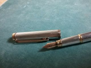 Vintage WATERMAN GENTLEMAN STERLING SILVER Fountain Pen 18k Gold Nib FRANCE 4