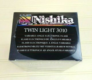 Vintage Nishika N8000 35mm 3D Camera,  Case,  Twin Light Flas,  VHS Instruction NOS 7